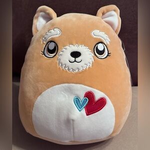 Kellytoy Chloeyana the Tan Dog Squishmallow Valentine Squad Plush Stuffed Toy 8”